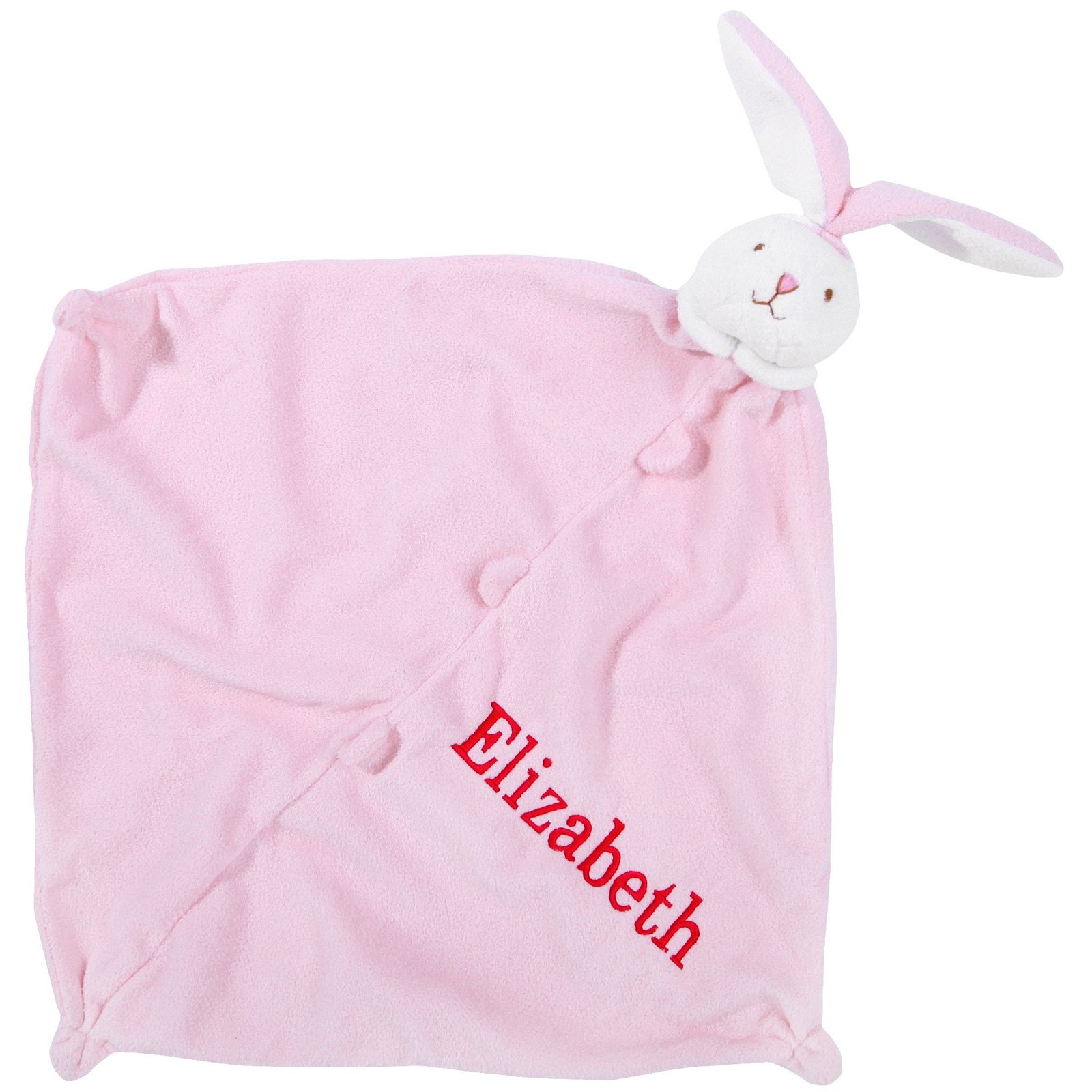 Baby Newborn Girl Pink Security Lovy Blankie Bunny Rabbit Custom Name
