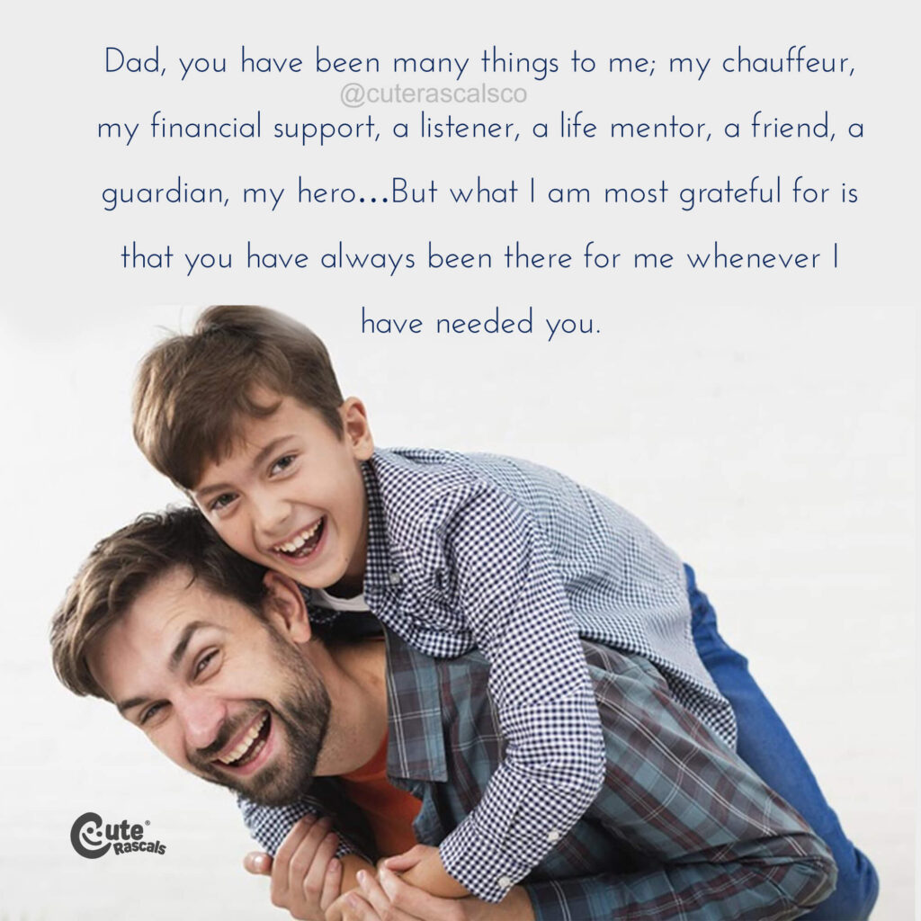 A touching quote from son to dad. Father and son quotes