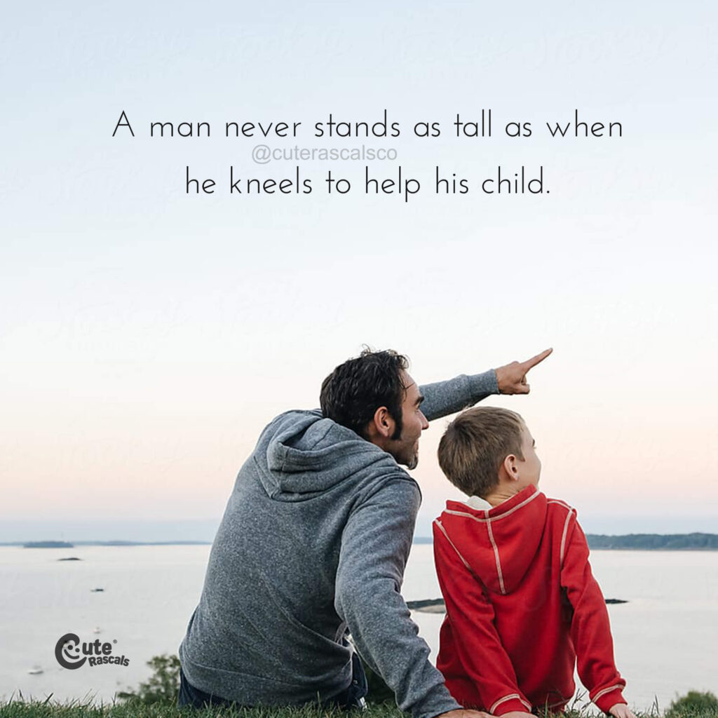 Father and son looking at the sky. Quotes for father and son.