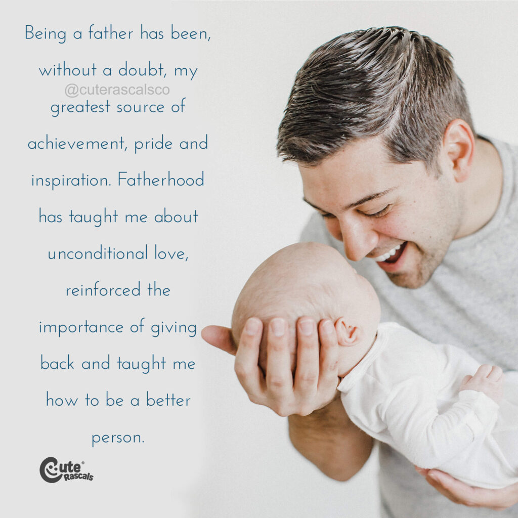Fatherhood lesson. A quote and saying about father and son relationship