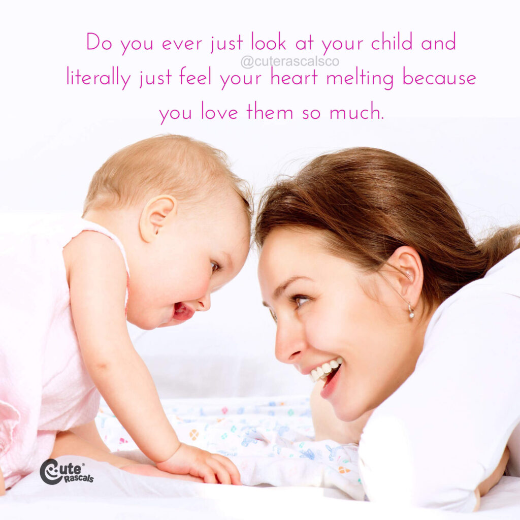 Loving look between mom and daughter with a beautiful mother's love for a child quote