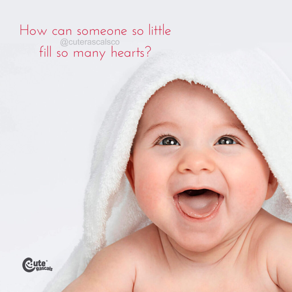 Happy little baby. Inspiring quotes for moms.