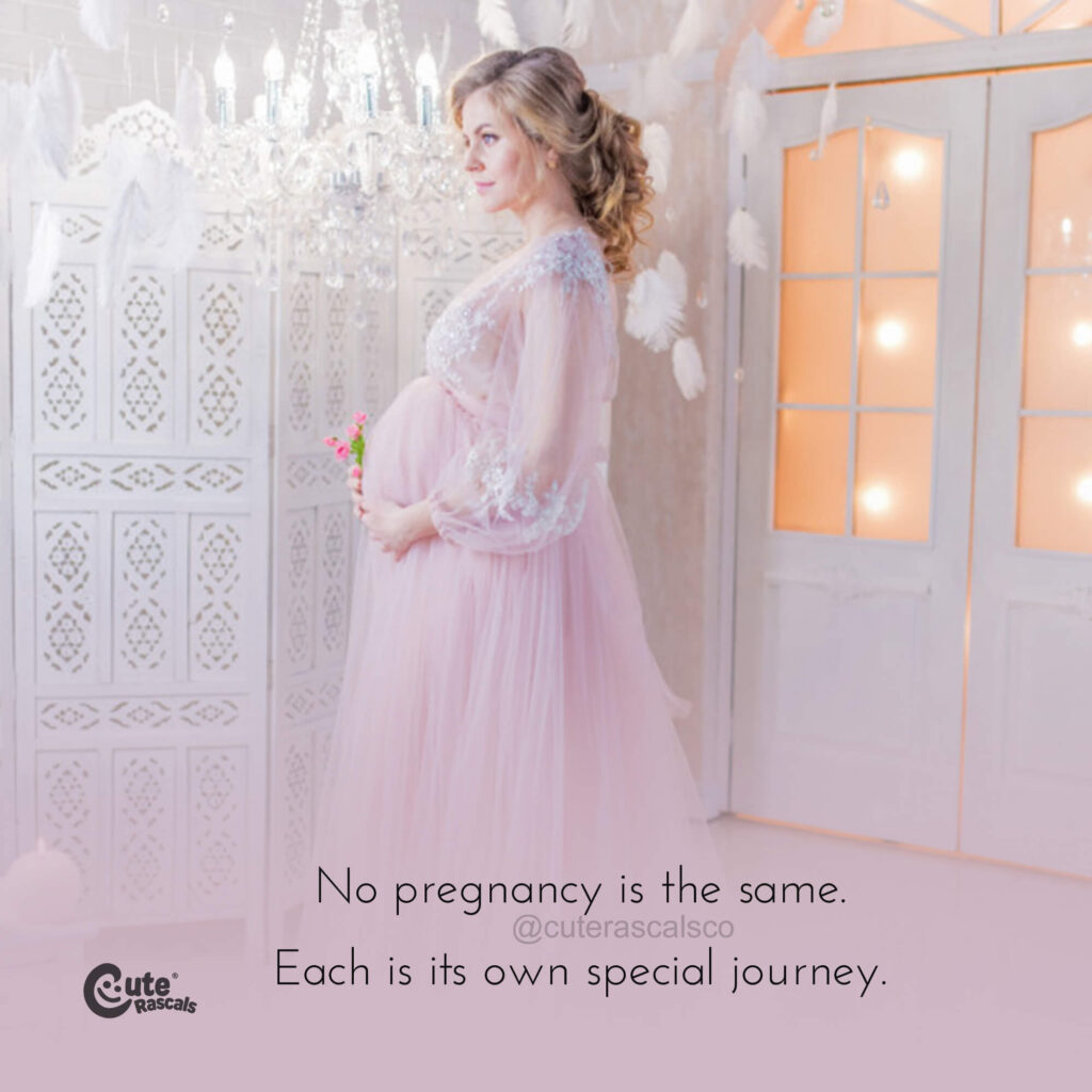 No pregnancy is the same. Each is its own special journey. Inspirational being pregnant quotes