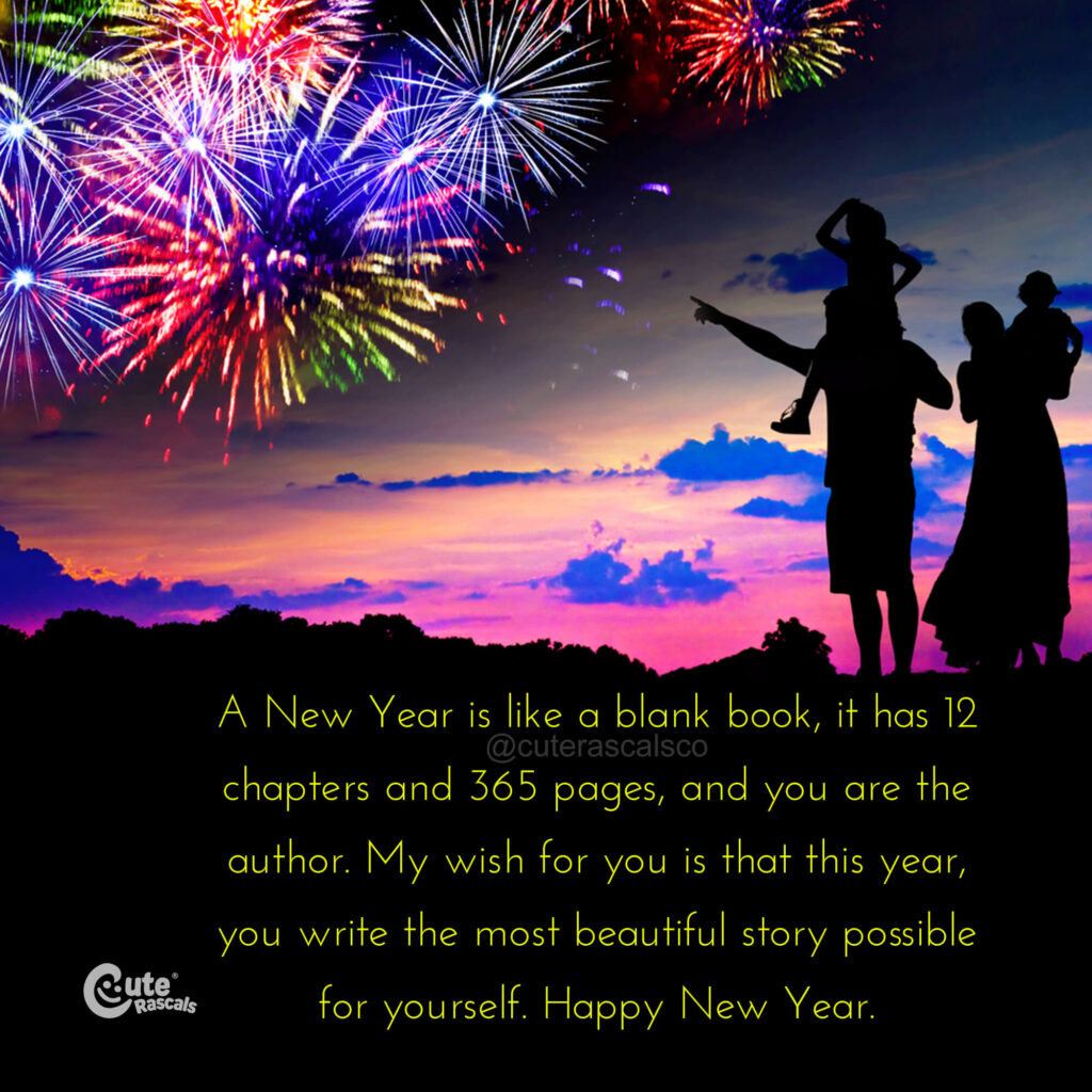 A new year is like a blank book. Happy new year greetings.