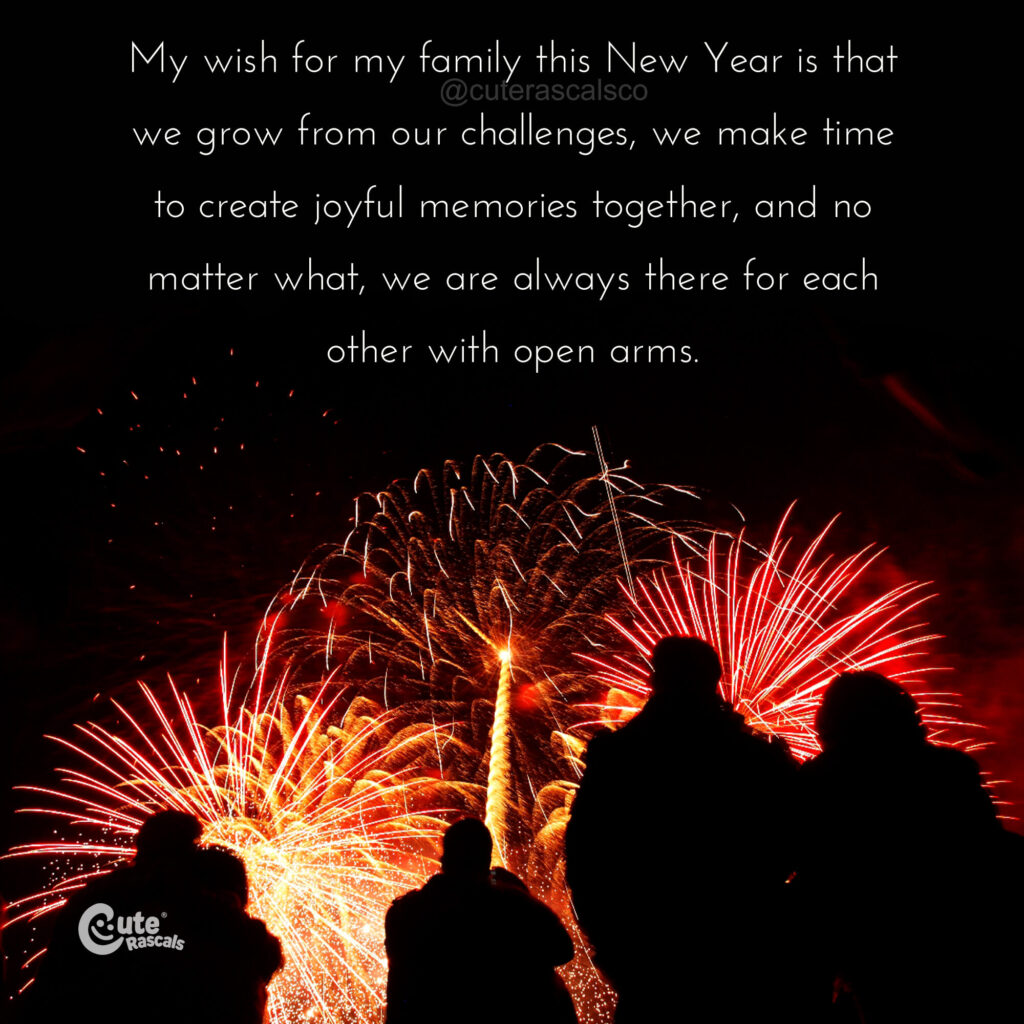 New year's wish for the family. New year quotes and greetings.