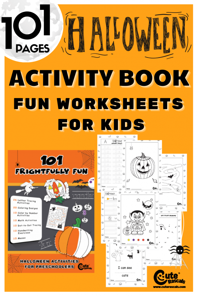 Let the kids have fun and keep them busy with activity sheets. Download our 101 pages of free printable Halloween activity book for preschoolers.