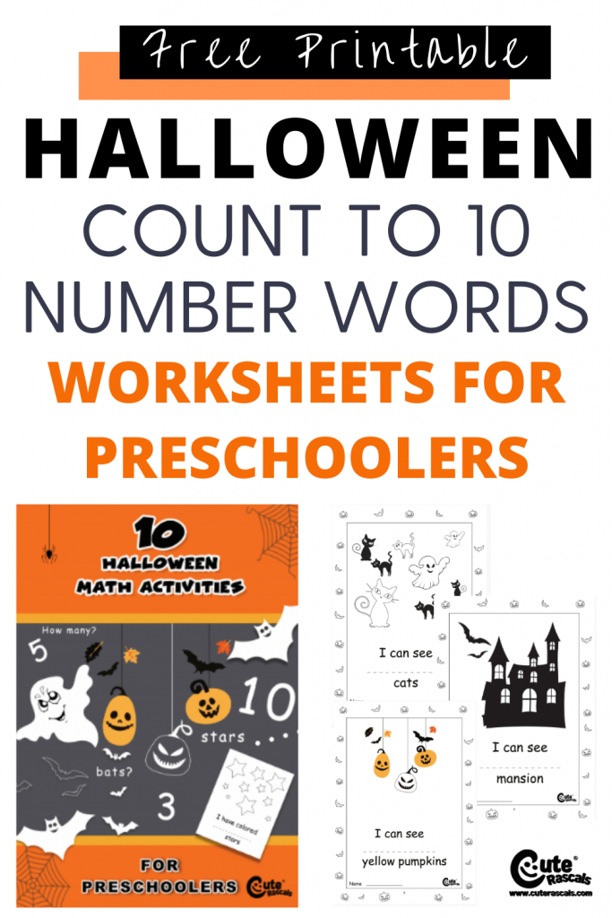 Let kids have fun with cool Halloween worksheets. Click to download this set of free printable Halloween count to 10 number words worksheets for preschoolers.