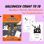 Free Printable Halloween Count to 10 Number Words Worksheets