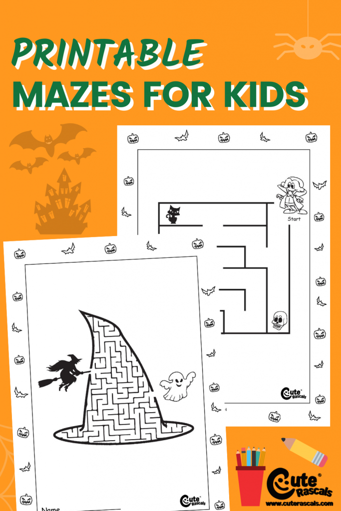 Kids will have a blast solving fun maze puzzles. Click this post to download free printable mazes for Halloween.
