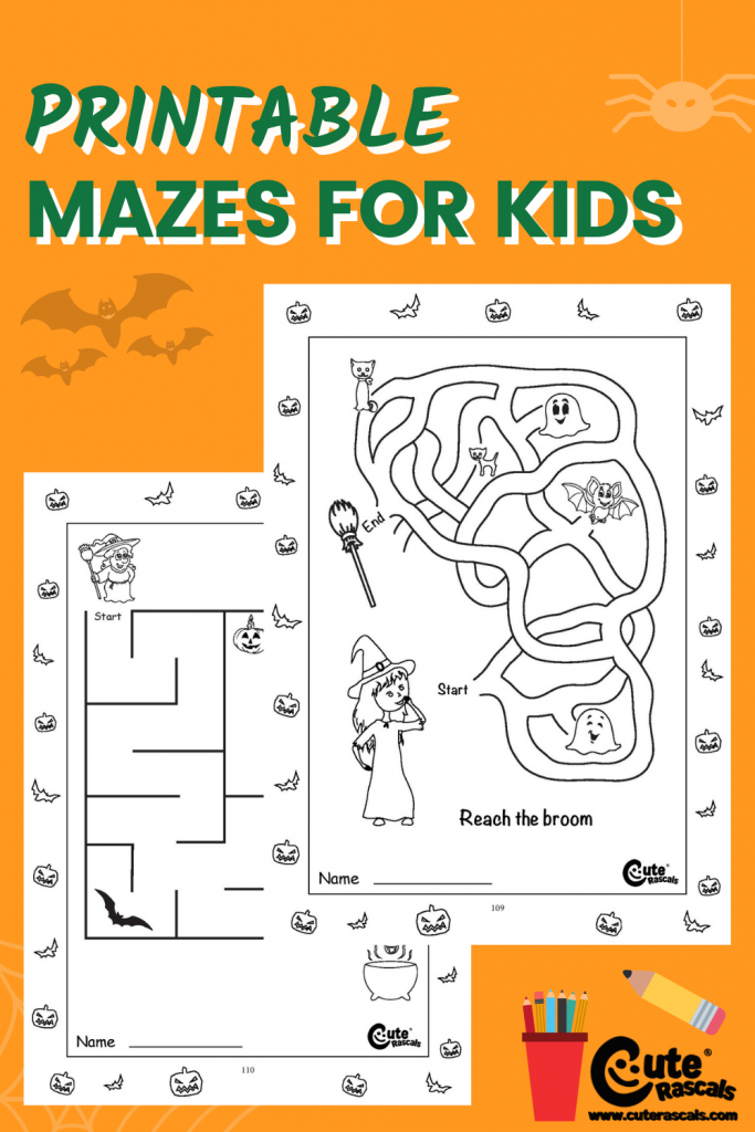 Awesome set of Halloween mazes for kids to solve.