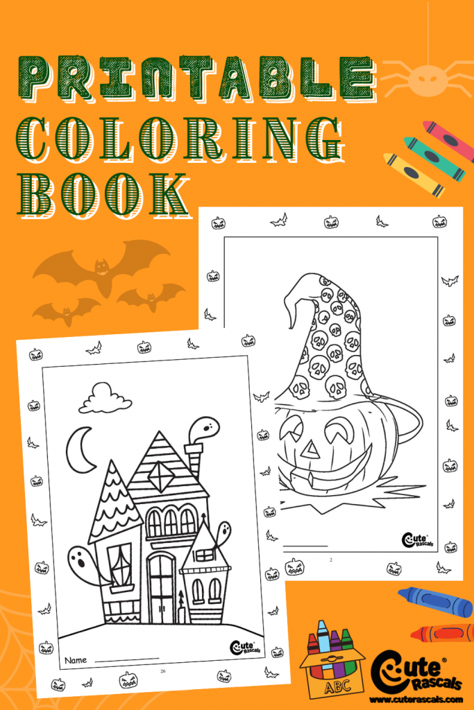 Keep the kids busy with these cool free printable Halloween coloring book.