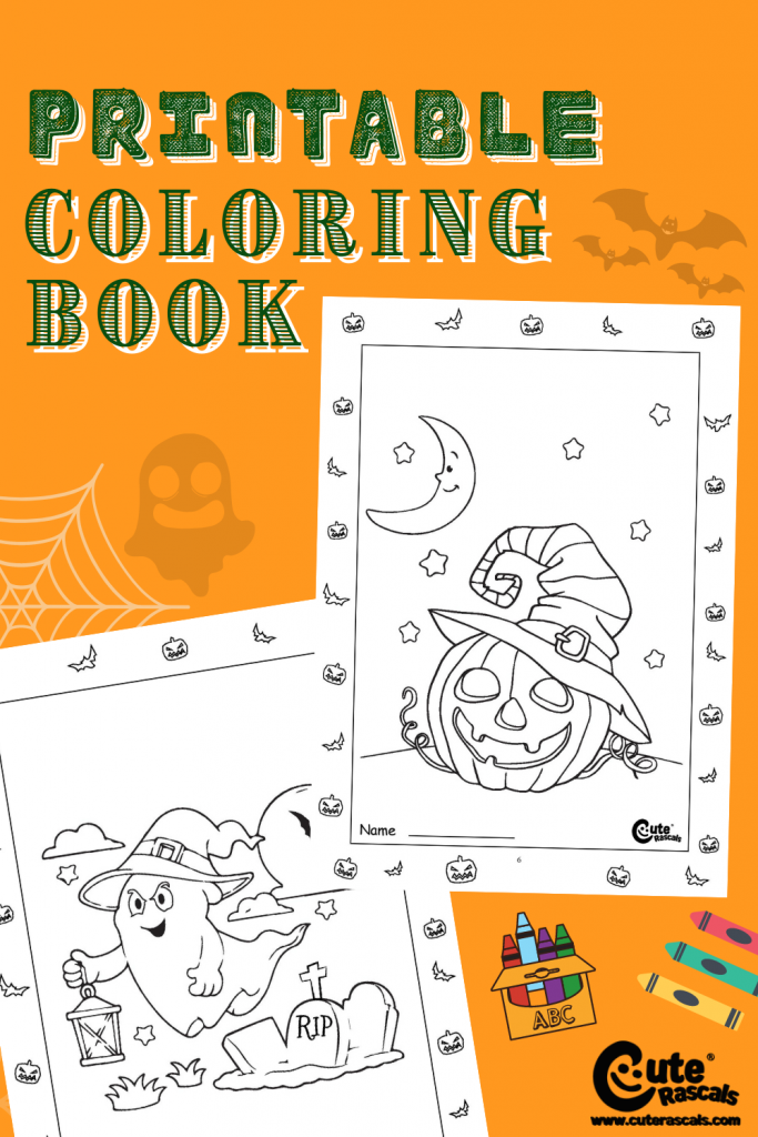 Fun free printable Halloween coloring book for preschool kids.