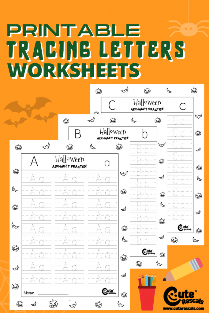 Teach preschoolers how to write the alphabet. Click to download this set of free printable tracing letters worksheets.