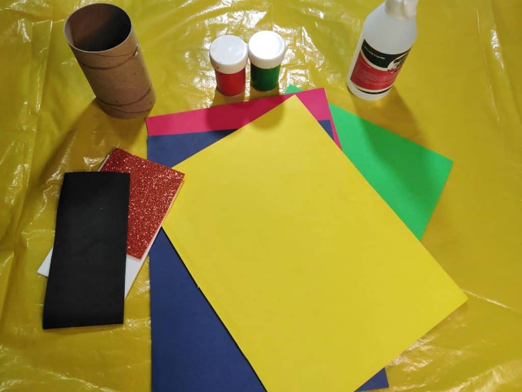 Materials for turkey Thanksgiving craft for kids