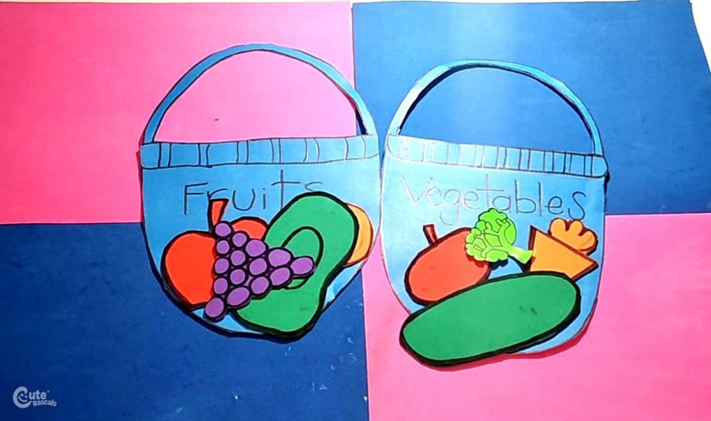 Check out this fruits and vegetables for kids sorting activity