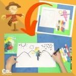 Colorful Scarecrow Sensory Art for Kids Worksheets (2-4 Year Olds)