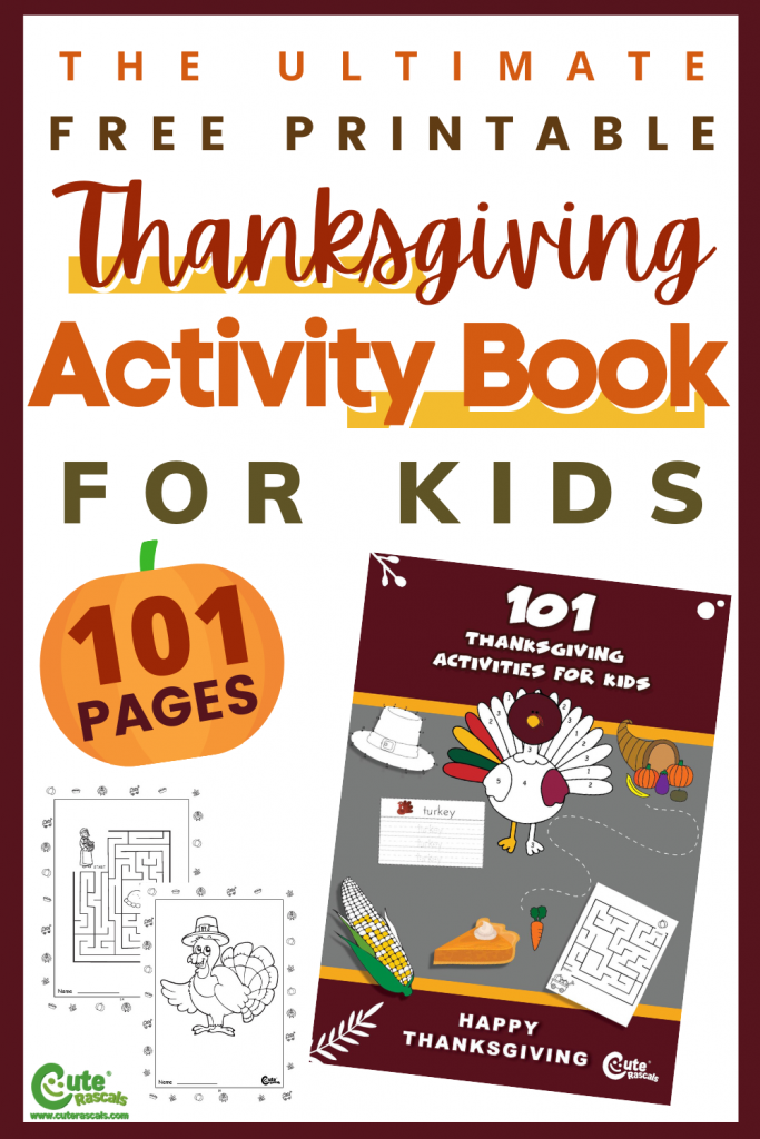 Help kids learn about the reason why we celebrate Thanksgiving. Click this pin and download our 101 pages of Free Printable Thanksgiving Activity Sheets for Kids.