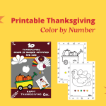 Thanksgiving Color by Number Printables for Kids