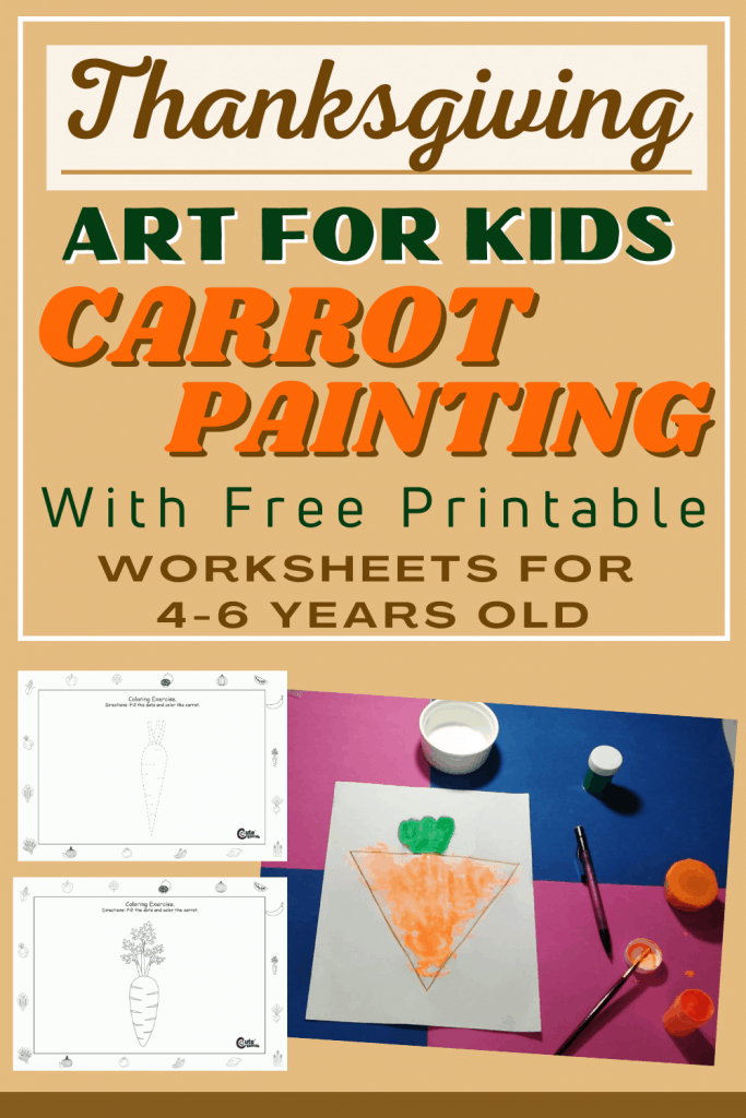 Celebrate Thanksgiving with a fun art activity to keep kids busy and entertained. Click this to check out how to do carrot painting for kids 4-6 years old.