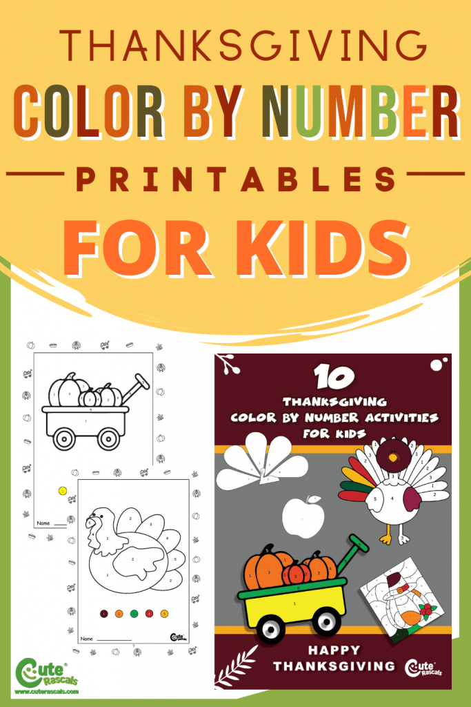 Kids will have lots of fun coloring with this Thanksgiving coloring pages. Click this post to download this set of Thanksgiving Color by Number Printables for Kids.