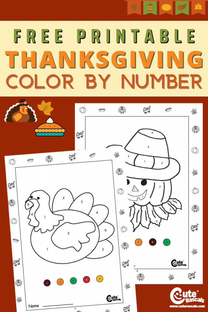 Fun color by number activity sheets for kids.