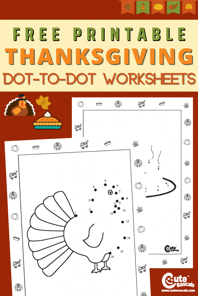 Thanksgiving follow the number activity sheets for kids.