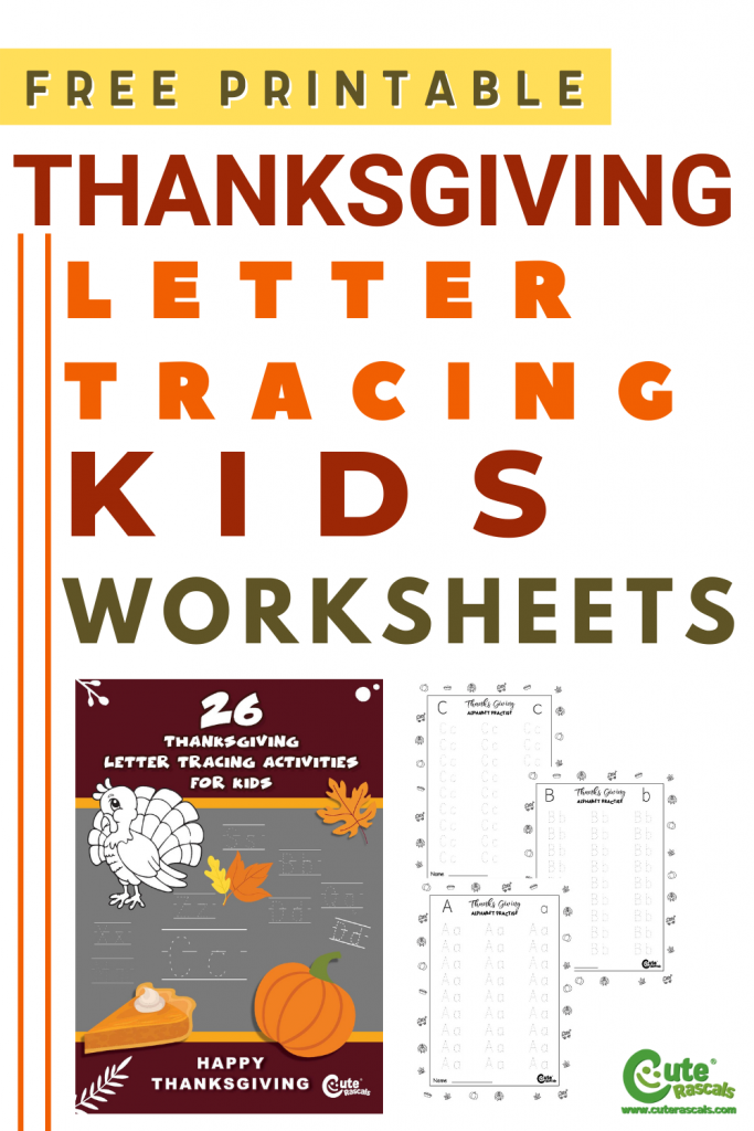 Help kids to write the alphabet. Download and print this Thanksgiving letter tracing worksheets for preschoolers.