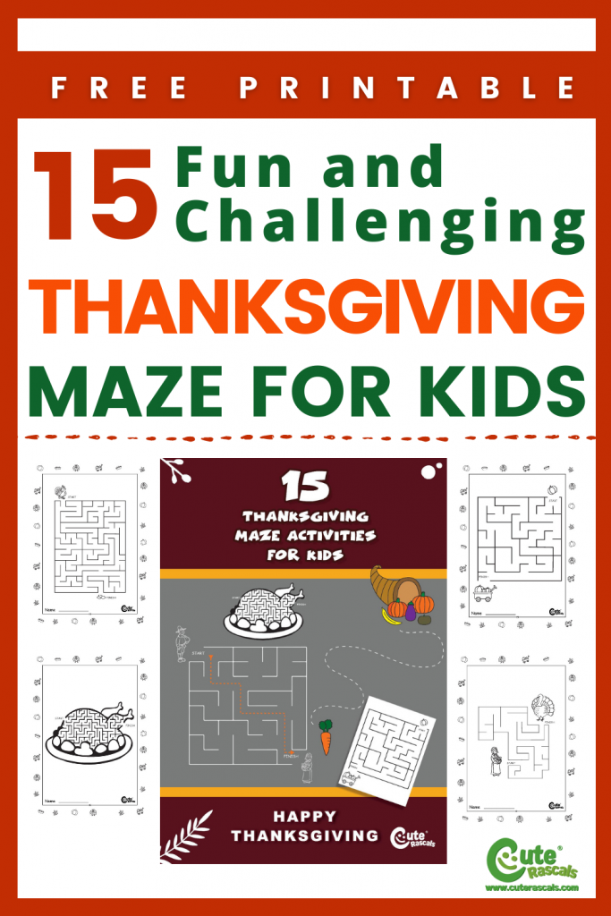 Fun activity sheets for kids are great for their mind. Click to print and download this Thanksgiving Maze Printables for Kids.
