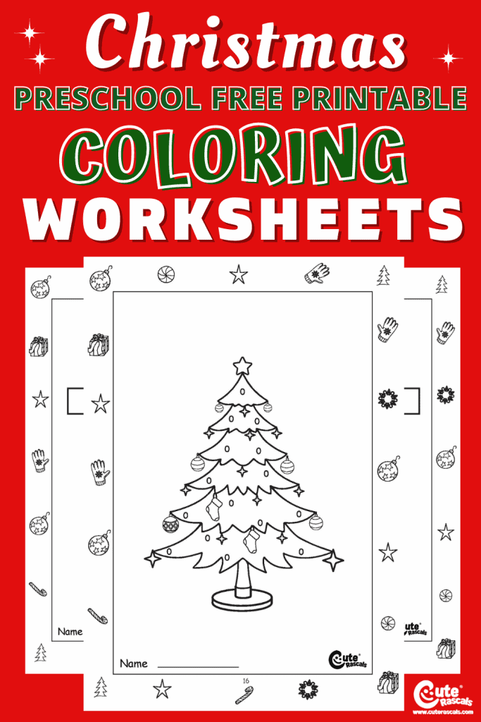 Free printable Christmas coloring book for kindergarten.