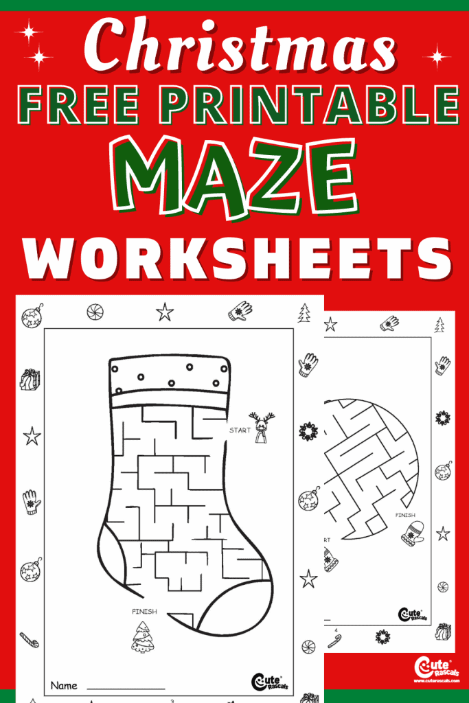 Free printable maze worksheets for preschoolers.