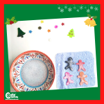 Cookies in the Water Indoor Sensorial Christmas Activity for Toddlers with Printable Worksheets (2-4 Year Olds)