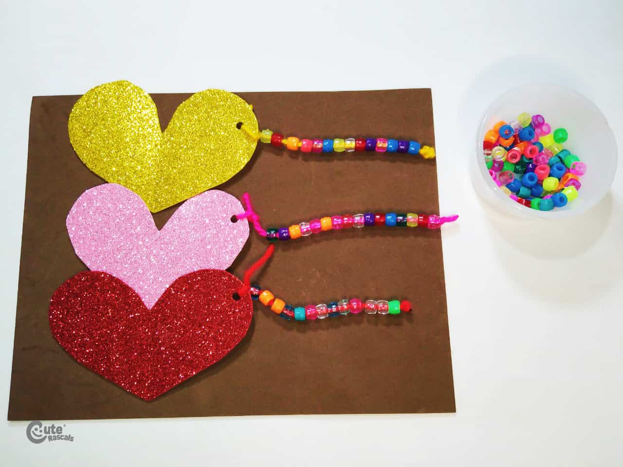 Hearts with beads