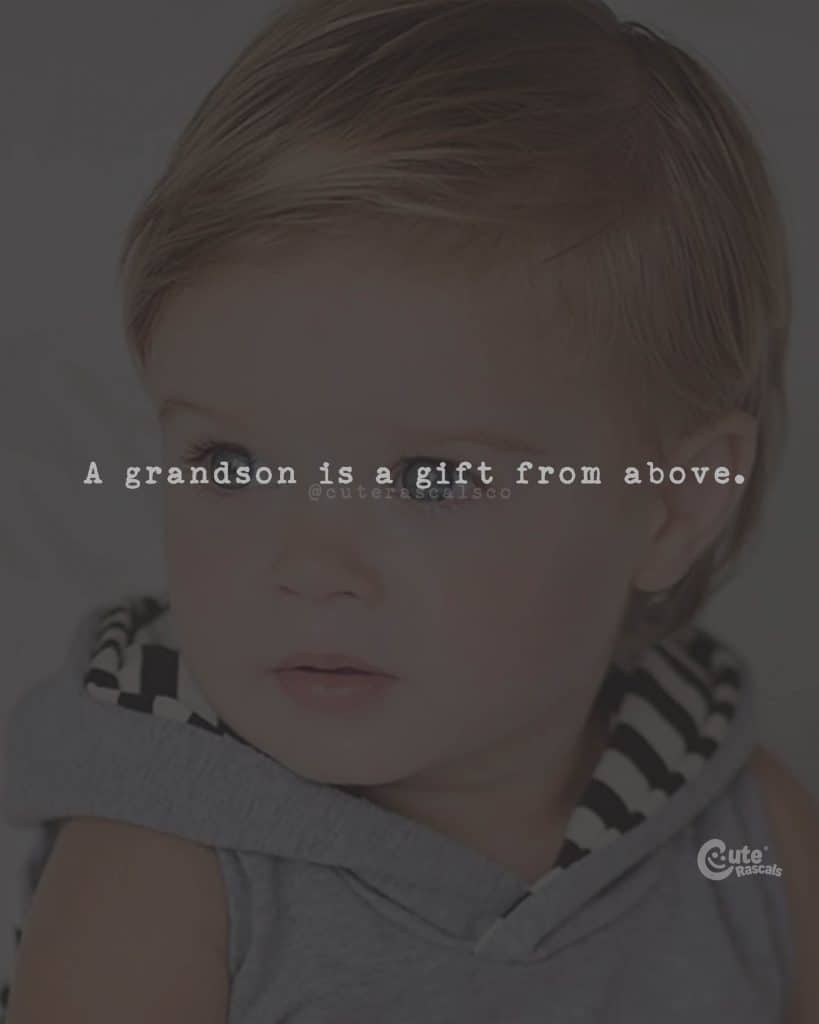 A grandson is a gift from above