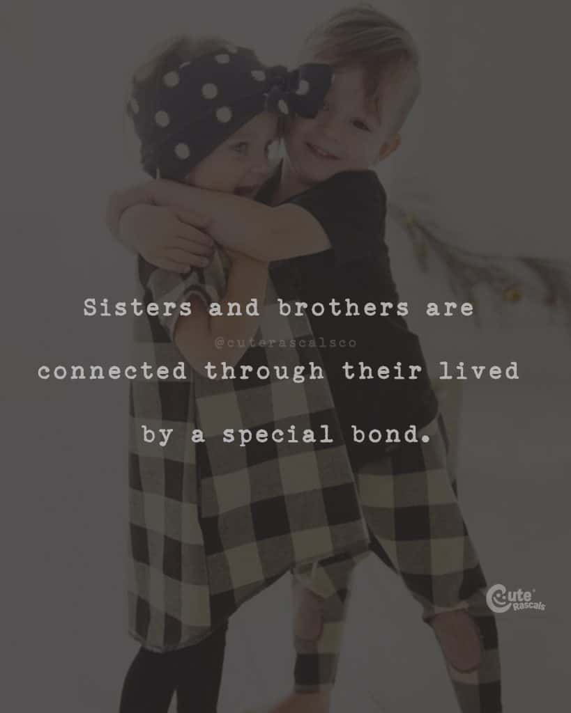 Sisters and brothers are connected through their lived by a special bond