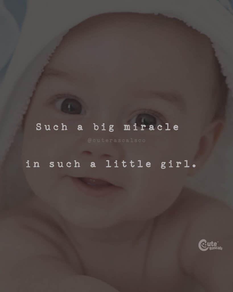 Such a big miracle in such a little girl