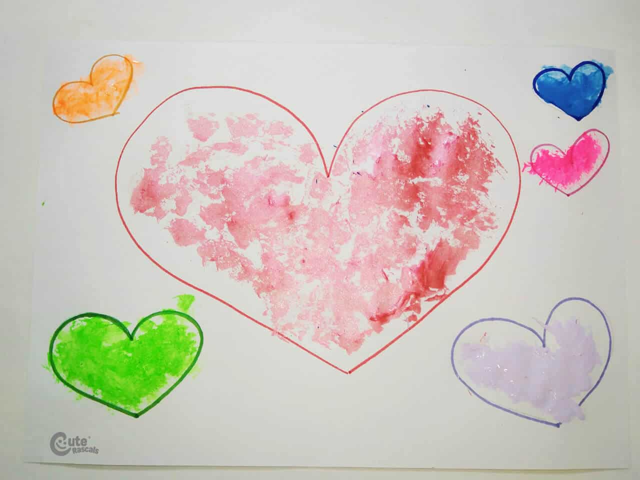 Hearts decorated with paint