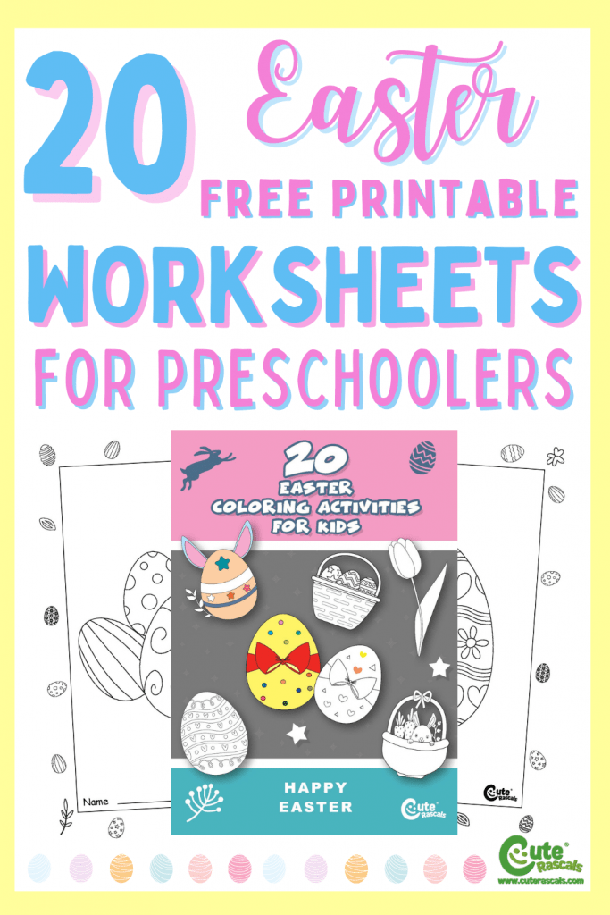20 pages of free printable Easter coloring pages for preschoolers.
