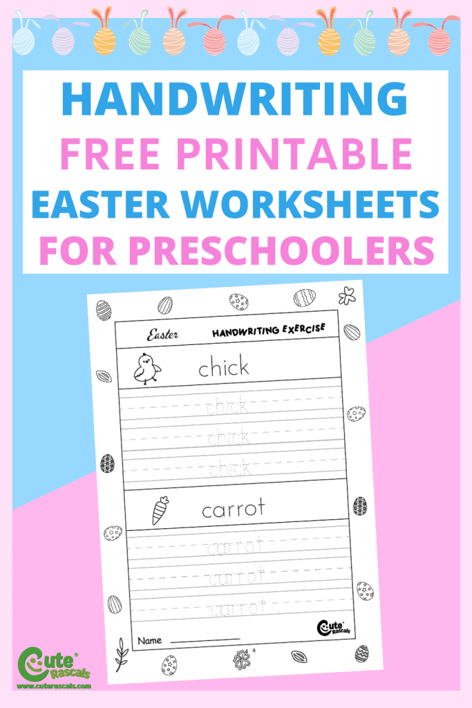 Writing practice activity sheets for preschoolers.