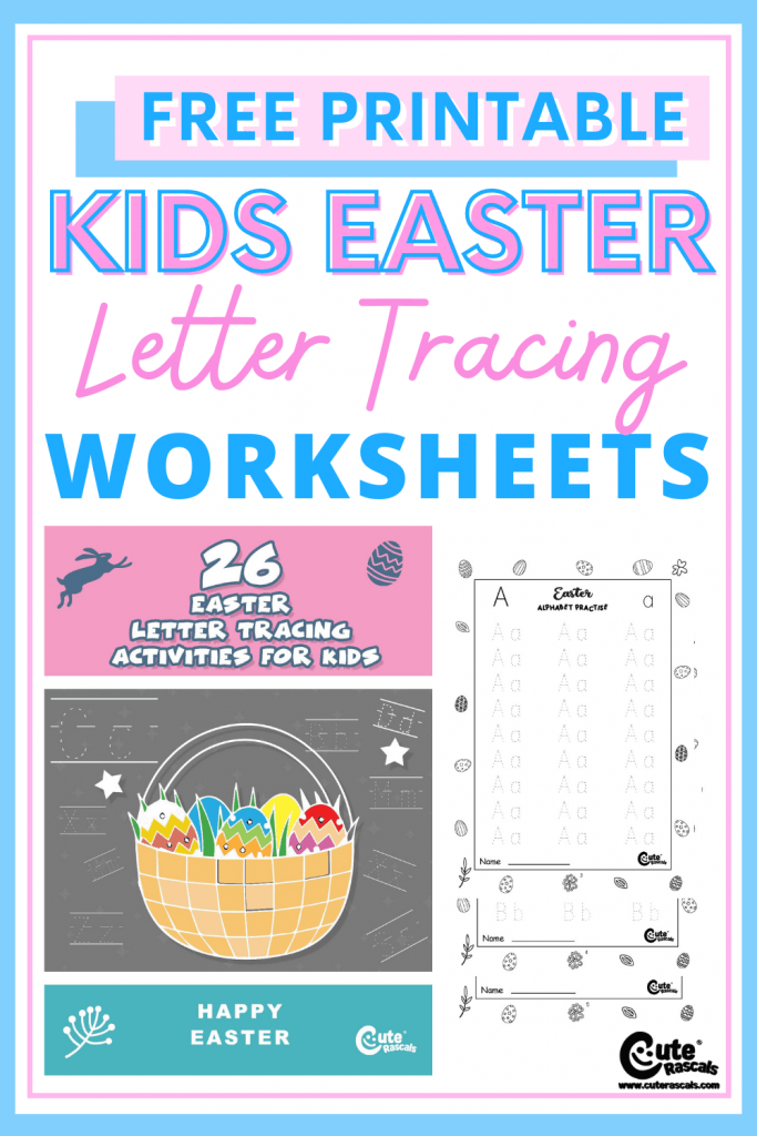 Fun letter tracing Easter worksheets for kids