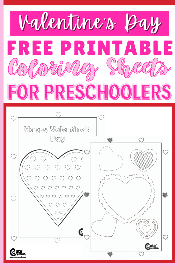 Free printable Valentine's day coloring sheets for kids