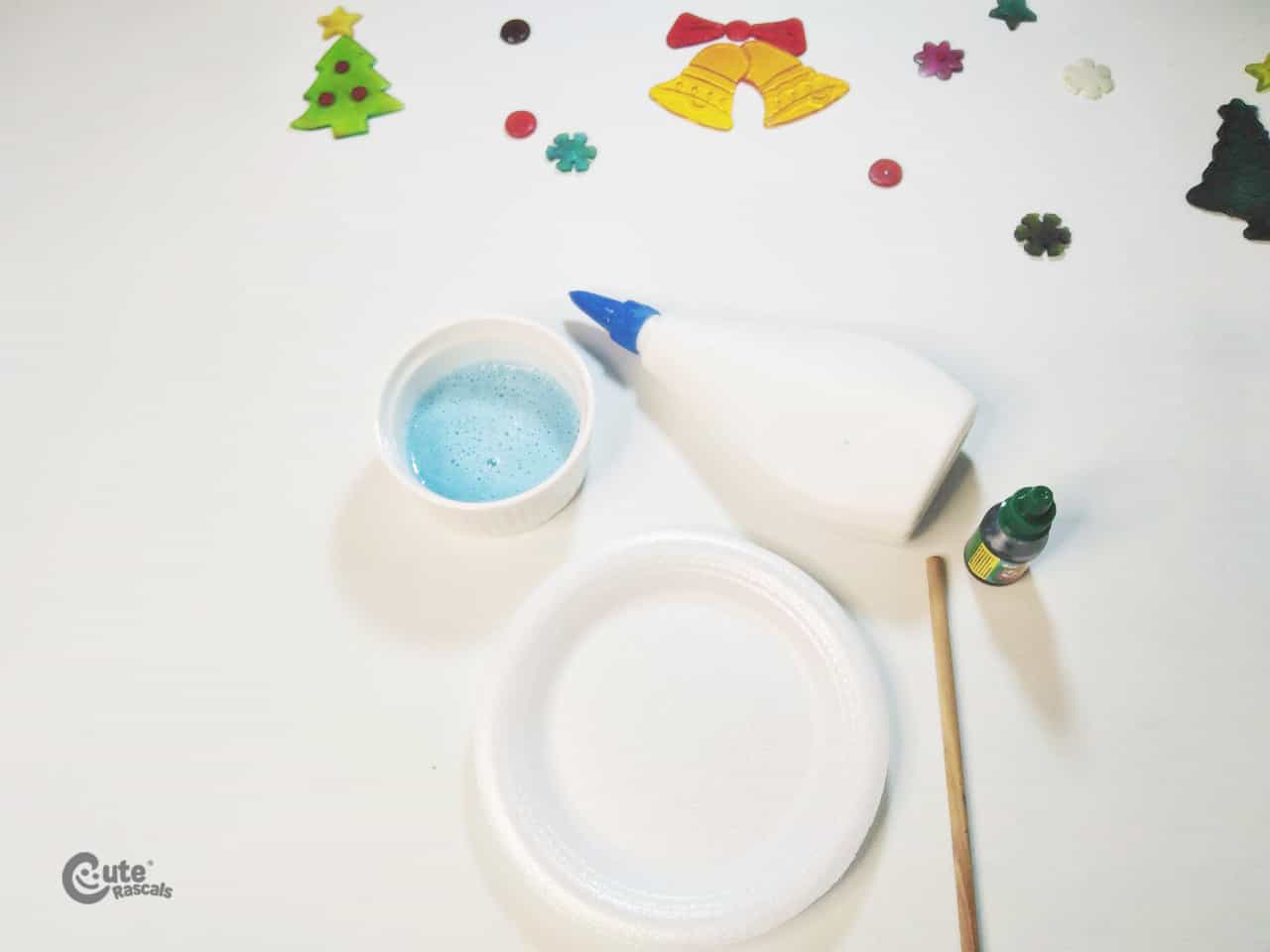 Materials Grinch's Slime Christmas Activity. Fun Christmas science experiments.