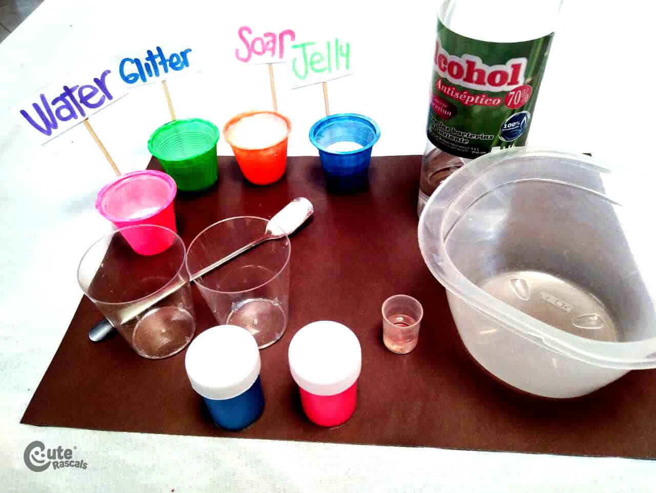 Materials for Jelly Soap easy science experiments for preschoolers activity