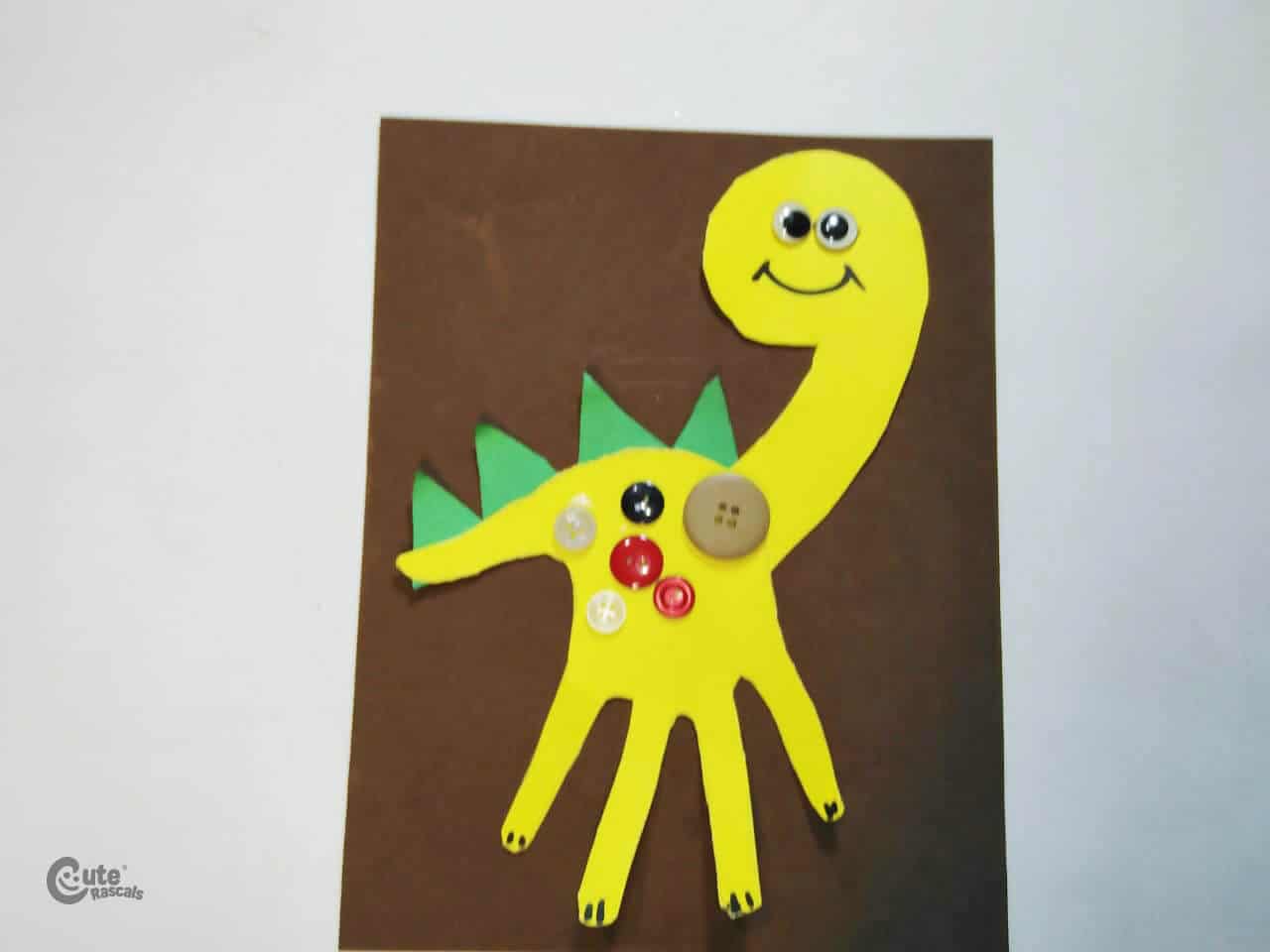 Dinosaur craft made with different materials