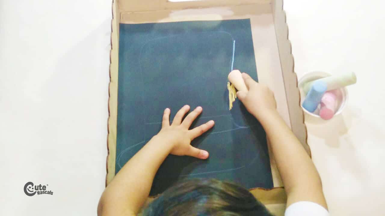 Outline the drawing with chalk