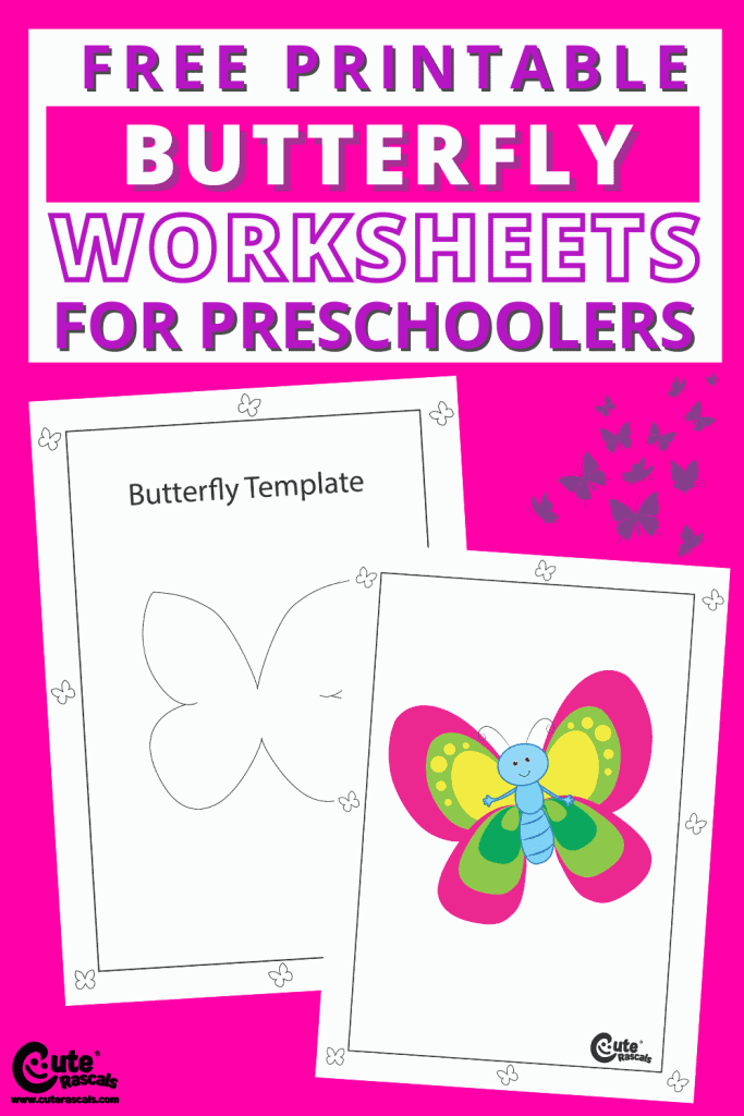 Free printable butterfly worksheets for the color activity for preschool