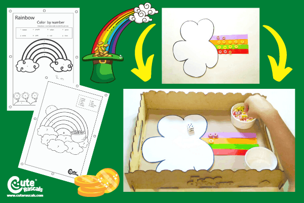 Fun counting rainbow activity for preschoolers. Montessori Math counting activities for preschoolers  