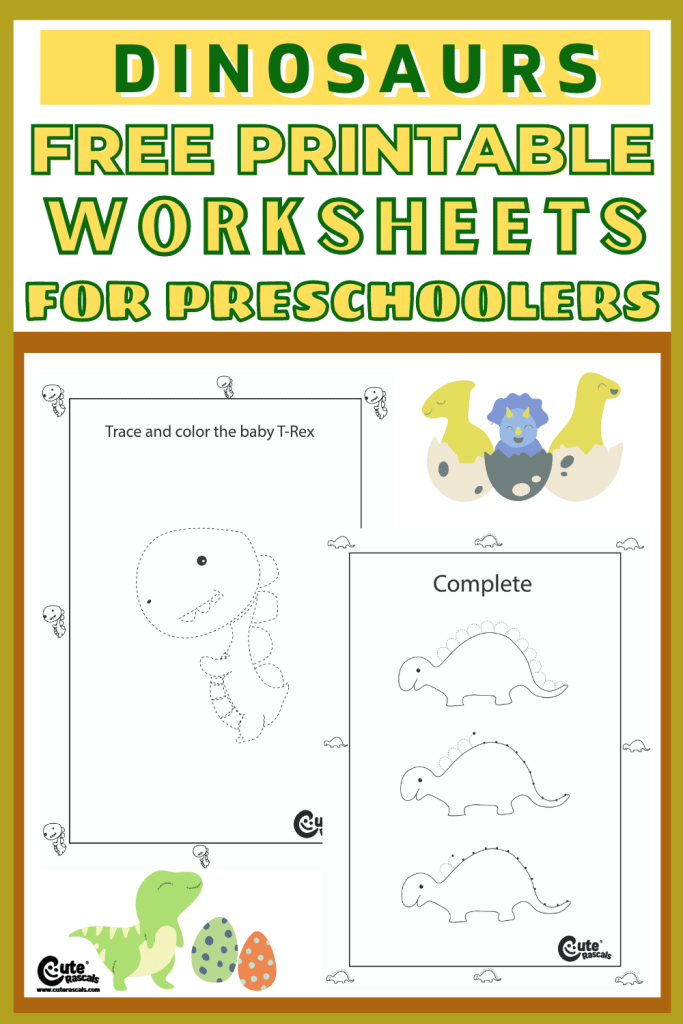 Free printable dinosaur worksheets for preschoolers