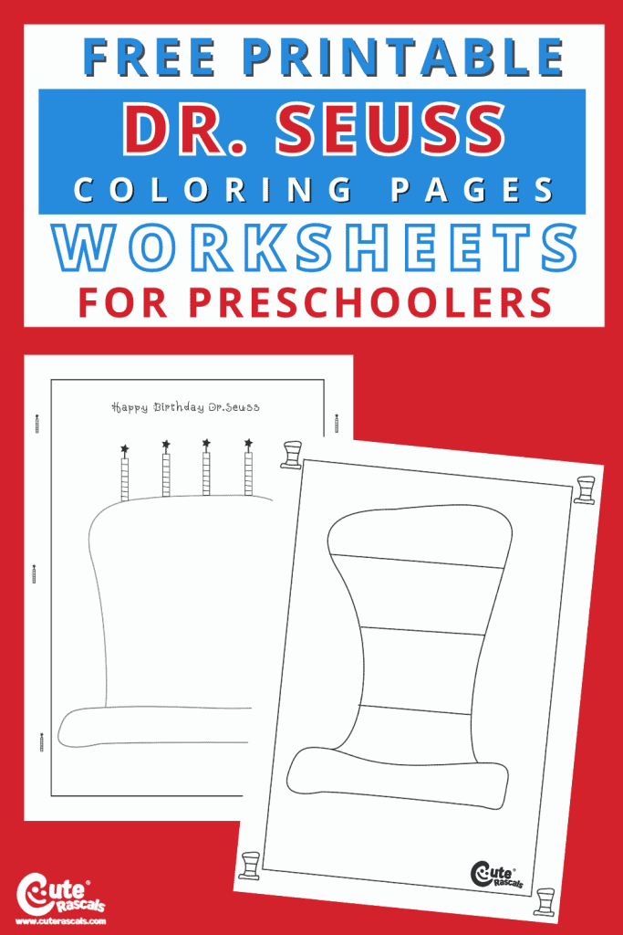 Dr. Seuss free printable coloring sheets for the sensory activity for preschoolers