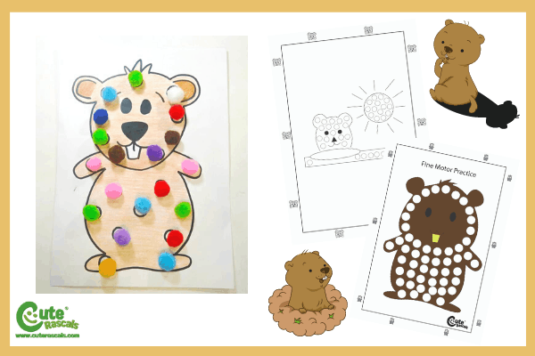 Let's fill the groundhog. A super cool crafts for kids