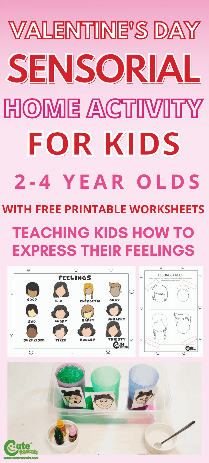 Easy and fun Valentines day home activity for preschoolers to learn about feelings.